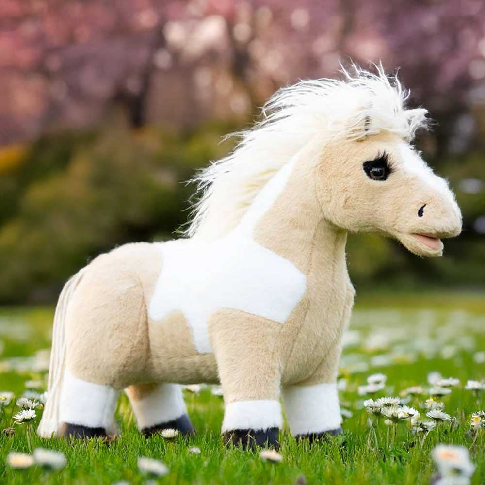 Mini cheval en peluche pie palomino Lemon- Lemieux