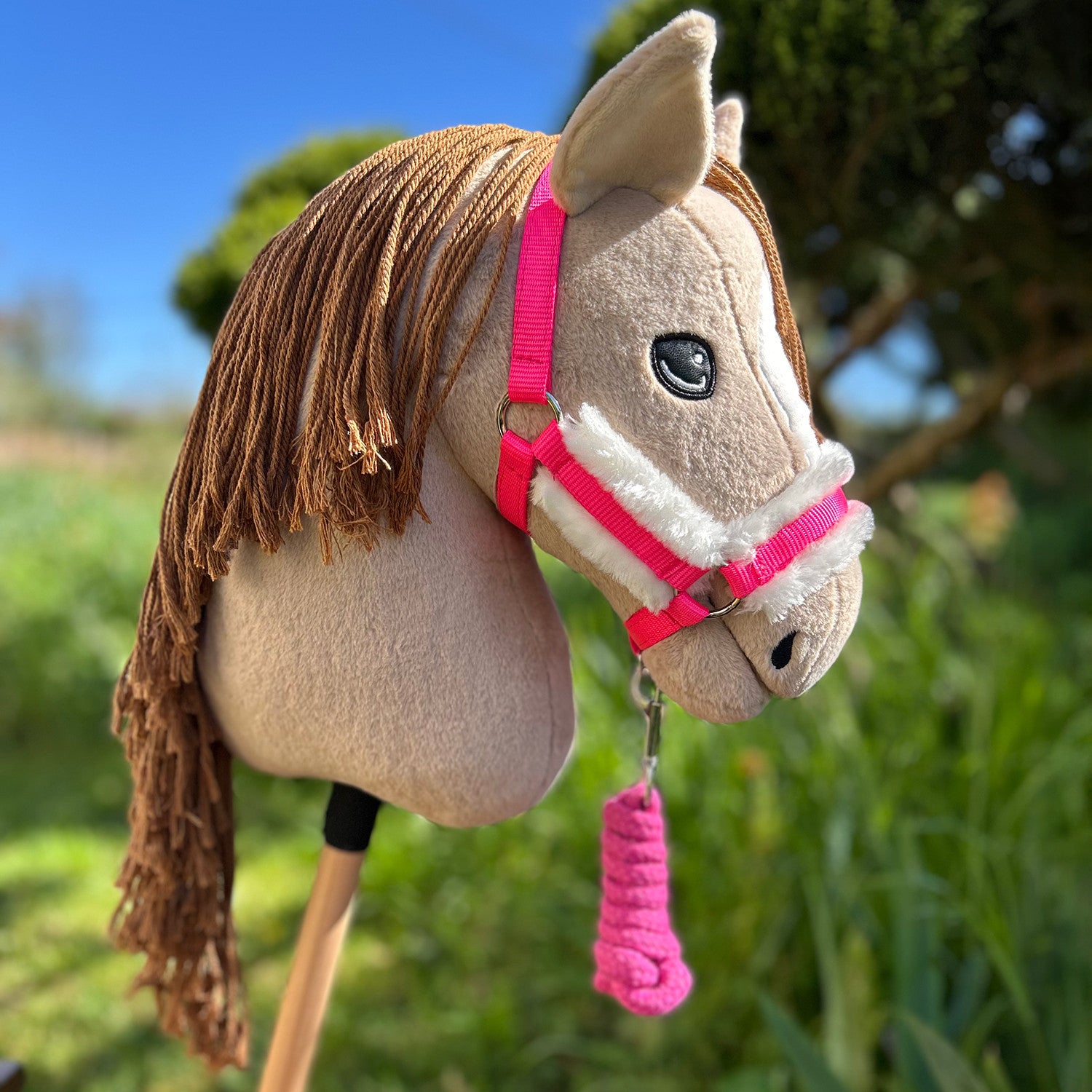 Licol Moumoute Rose  et longe pour Hobby Horse