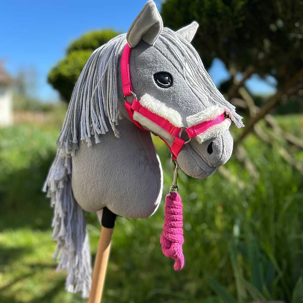 Licol Moumoute Rose  et longe pour Hobby Horse
