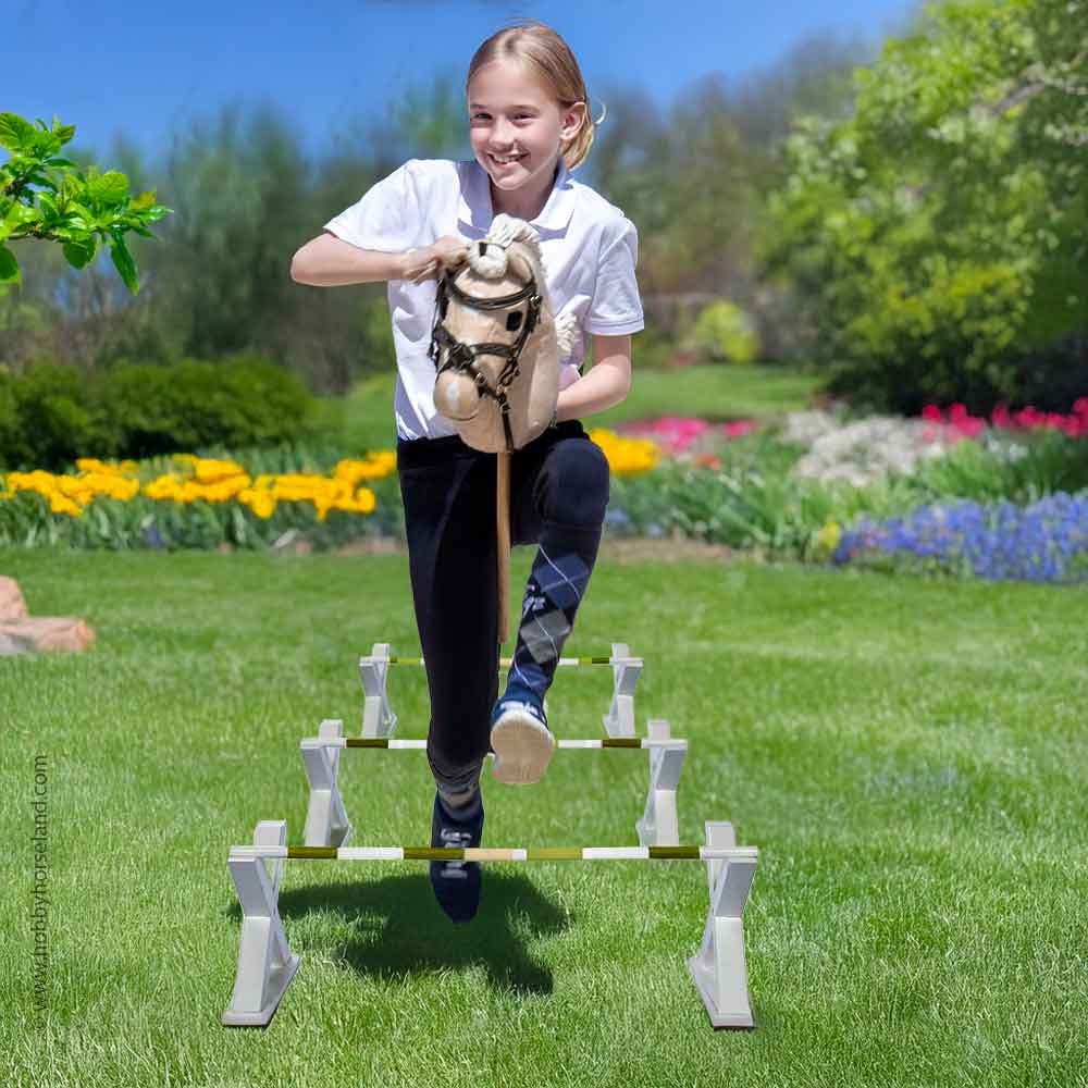 Obstacle cavaletti pour Hobby horsing croisillon