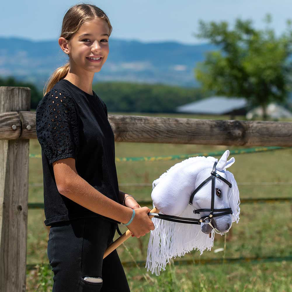 hobby  horse blanc pour enfant