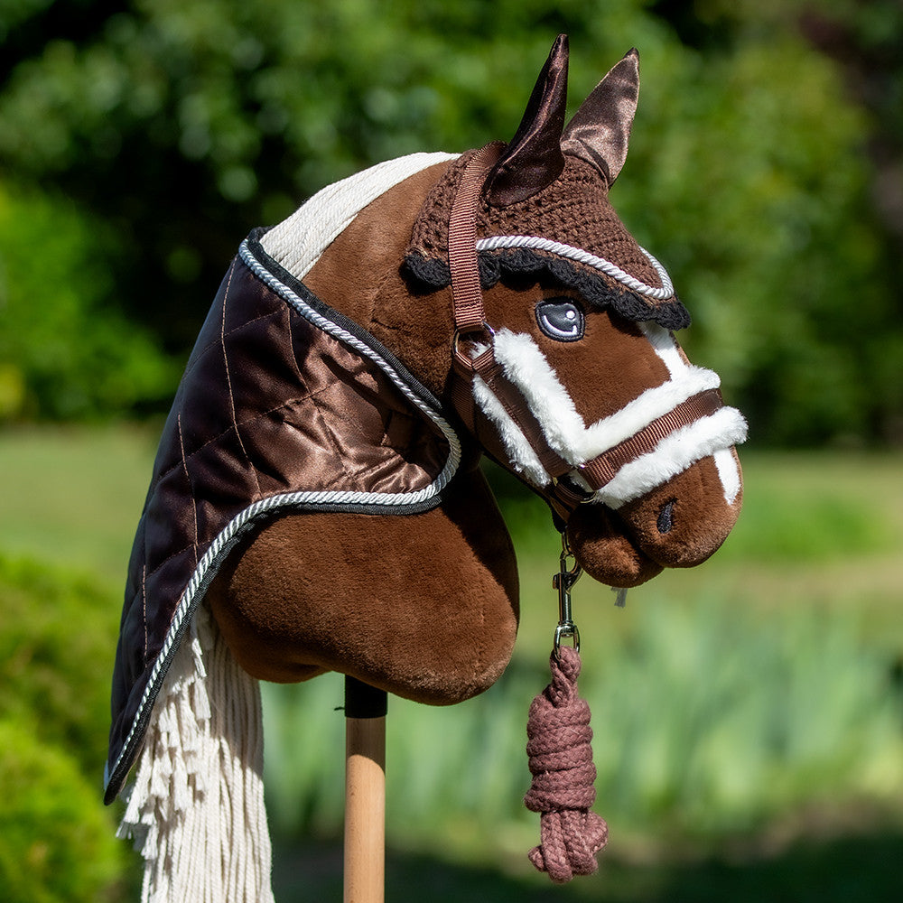 Ensemble d'accessoires Marron Hobby Horse : Licol + Longe + Couverture + Bonnet