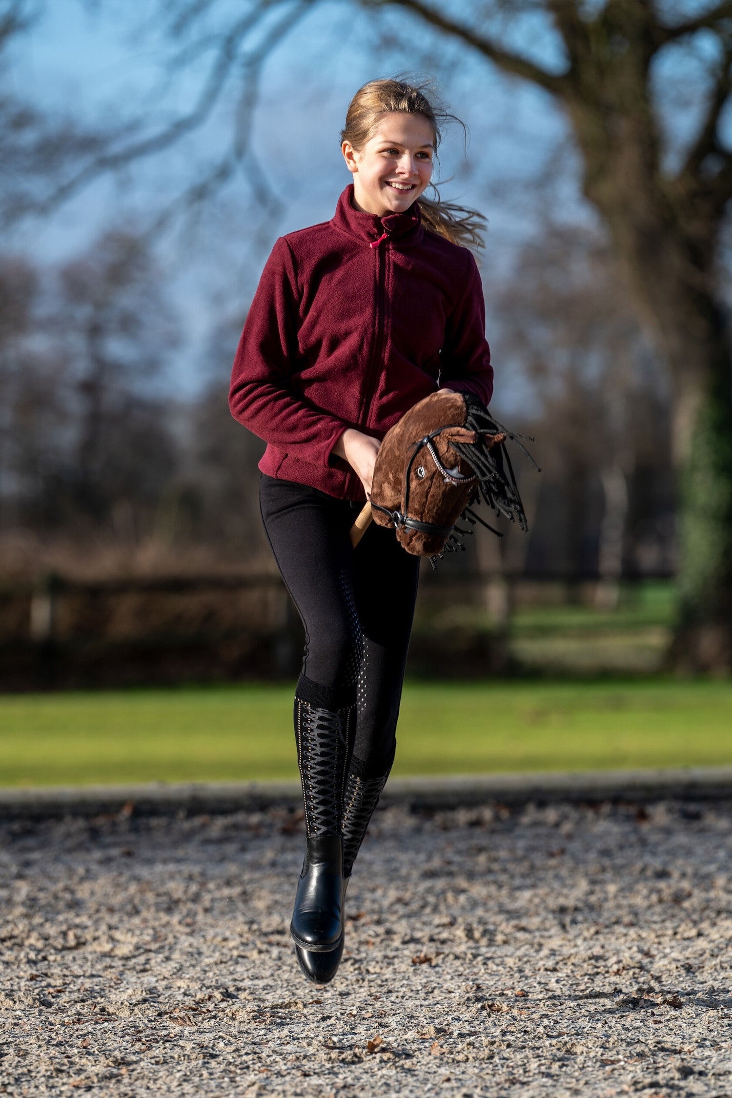 Hobby Horse Bai crins noirs pour hobby horsing Taille L