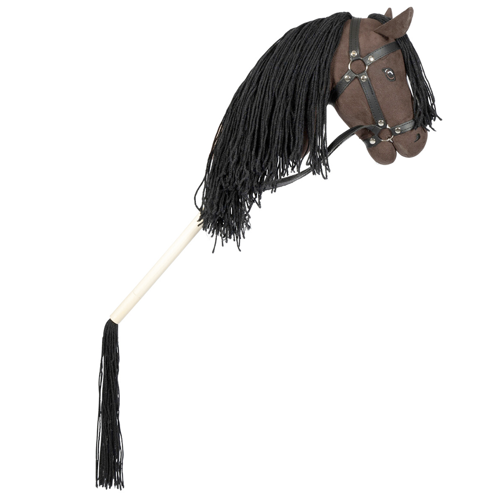 Hobby Horse bai à longue crinière et queue amovible - Hobby horse taille A4