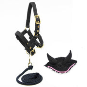 Licol et bonnet pour hobby horse noir A3