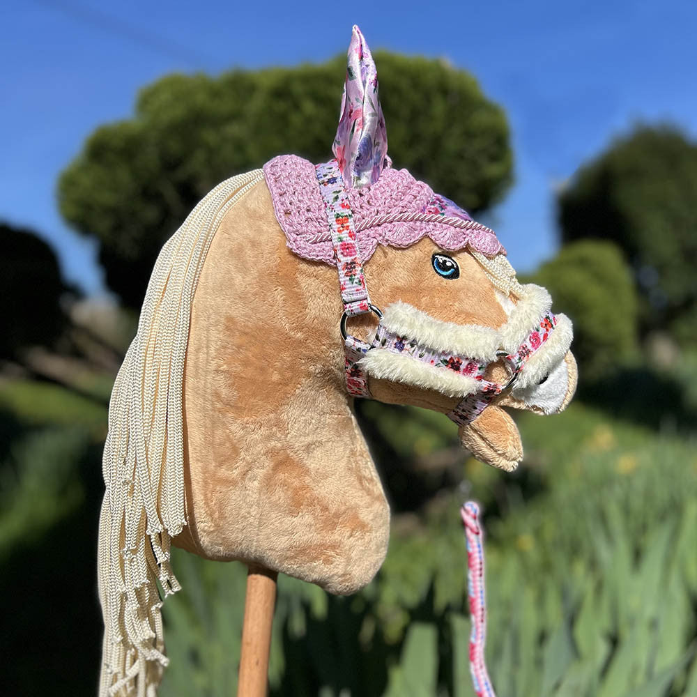 Licol et bonnet Floral pour hobby horse