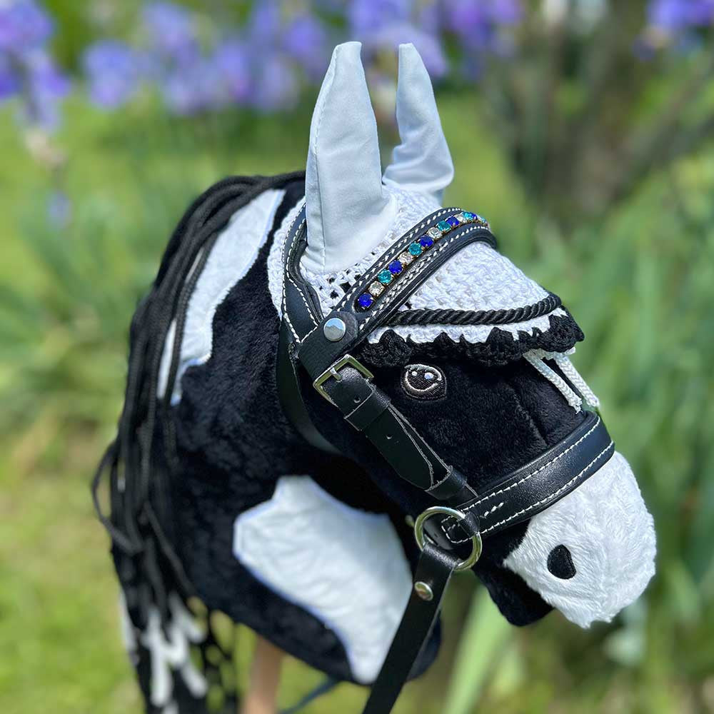 Filet bridon éthologique Blue Lagoon avec frontal étincelant pour hobby horse