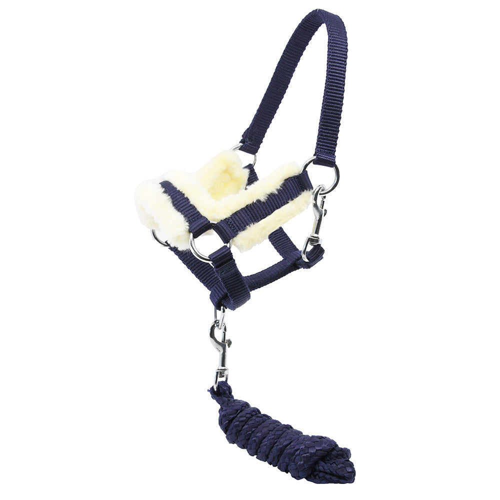 Licol moumoute bleu marine pour hobby horse